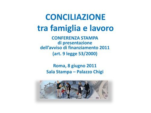 CONCILIAZIONE tra famiglia e lavoro - Politiche per la famiglia