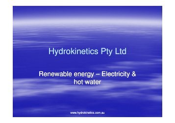 Hydrokinetics Pty Ltd - Clean Technology Australasia