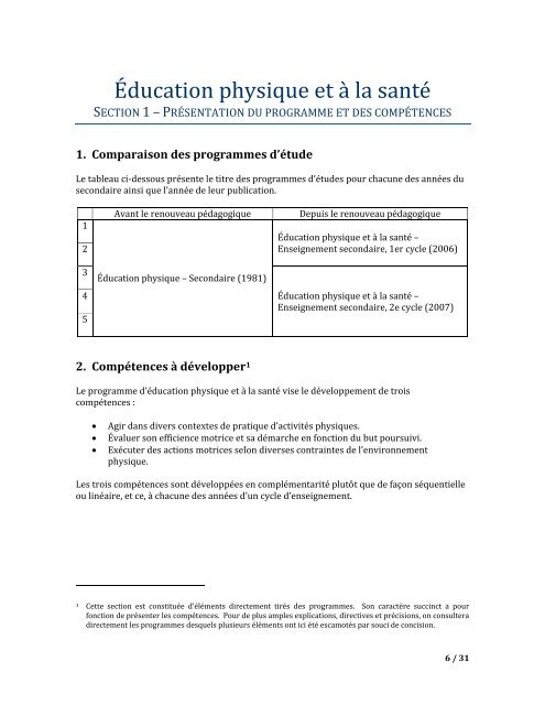 Fascicule 5- Éducation physique et à la santé - Accueil Service de ...