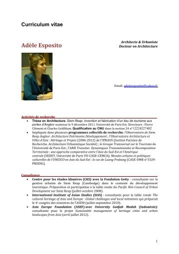 Curriculum vitae Adèle Esposito - CNRS