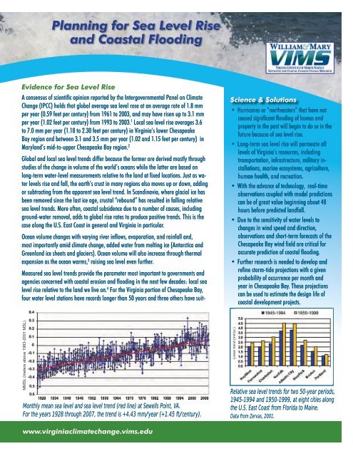 Planning for Sea Level Rise and Coastal Flooding - Virginia Institute ...