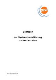 Leitfaden zur Systemakkreditierung an Hochschulen - ZEvA