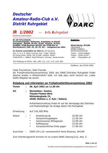 Nr. 1 vom 28.02.2002 - Rundspruch-Archiv des DARC-Distrikts Berlin