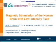 Magnetic Stimulation of the Human Brain with Low ... - COMSOL.com