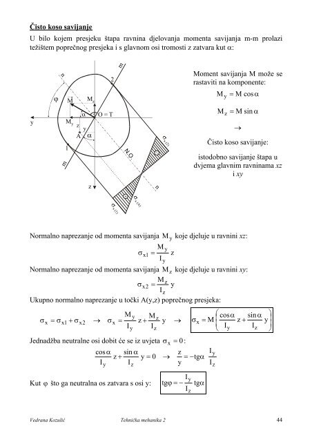 Geometrijske karakteristike presjeka štapa