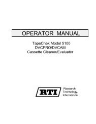 TapeChek 5100 Series Instruction Manual - RTI