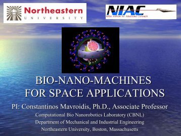 Bio Nano Robotics - NASA's Institute for Advanced Concepts - USRA