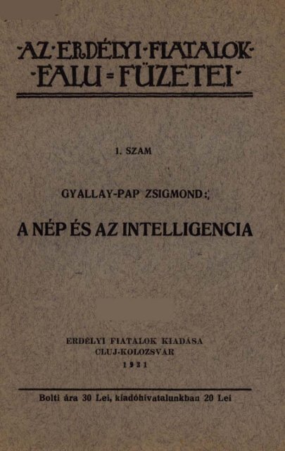 a nÃ©p Ã©s az intelligencia - MEK