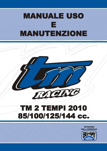 80/85/100/125/144cc â Owner Manual â ITA - TM Racing