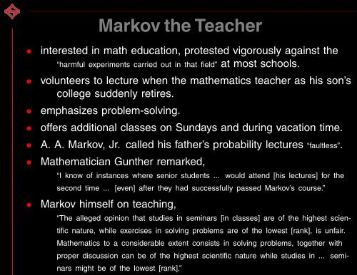 The Life and Work of A. A. Markov