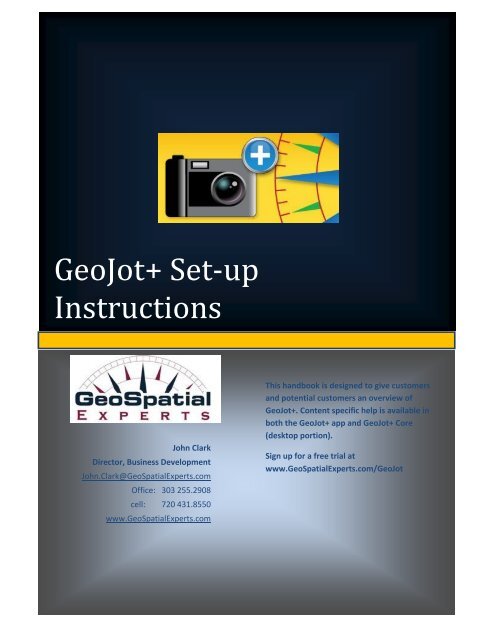 GeoJot+ Set-up Instructions - GeoSpatial Experts