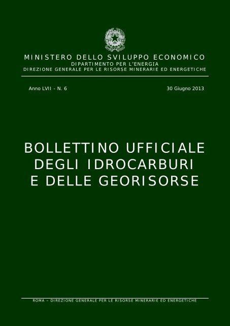 Bollettino ufficiale degli idrocarburi e delle georisorse - Unmig ...