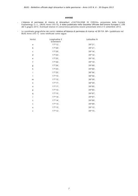 Bollettino ufficiale degli idrocarburi e delle georisorse - Unmig ...