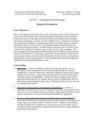 CEE 227 -- Earthquake Resistant Design General Information