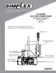 G4 SERIES ELECTRIC POWER PUMP - Simplex