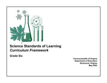 Science Standards of Learning Curriculum Framework - Albemarle ...
