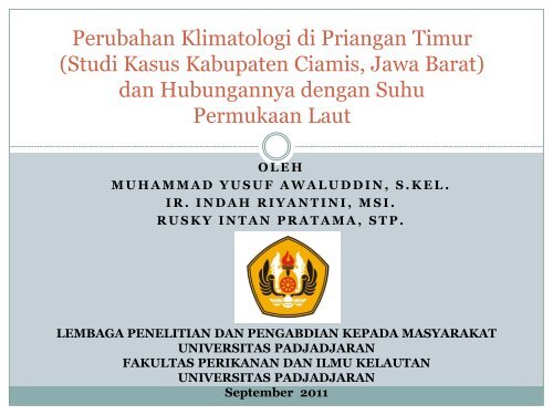 Perubahan Klimatologi Di Priangan Timur Blogs Unpad