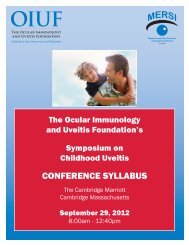 COnFerenCe SyllabUS - Ocular Immunology and Uveitis Foundation