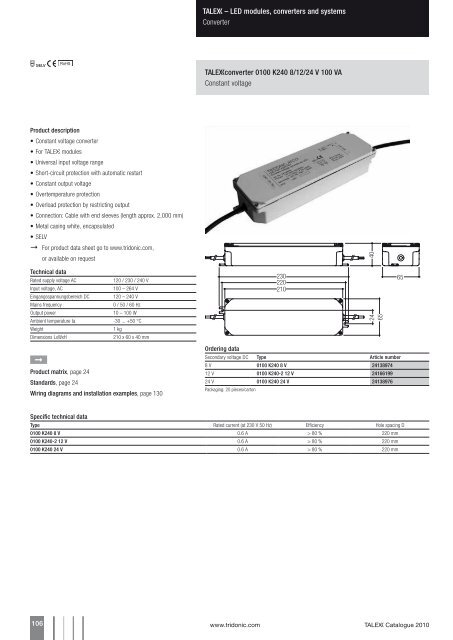 T Catalogue 2010 - Tridonic