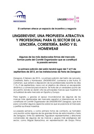 lingerievent, una propuesta atractiva y profesional para el sector de ...