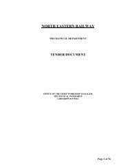 of Tender Document - North Eastern Railway