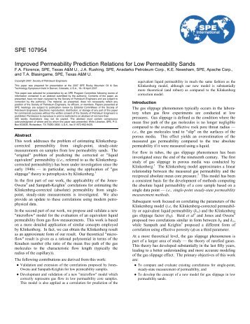 SPE 107954 Improved Permeability Prediction Relations for Low ...