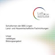 Schulformen der BBS Lingen Land- und Hauswirtschaftliche ...