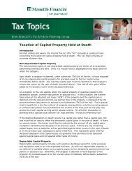Taxation of Capital Property Held at Death - Repsource - Manulife ...