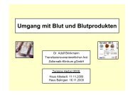 Voraussetzungen einer Bluttransfusion - Zollernalb Klinikum gGmbH