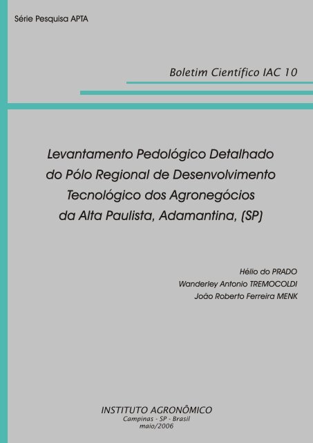 Levantamento PedolÃ³gico Detalhado do PÃ³lo Regional de ... - IAC