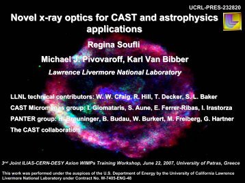 Novel x-ray optics for CAST and for astrophysics applications