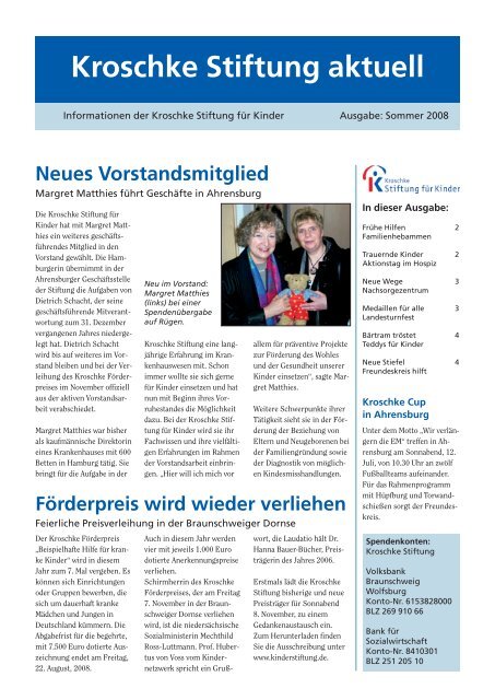 Newsletter PPPP .qxp - Kroschke | Stiftung für Kinder