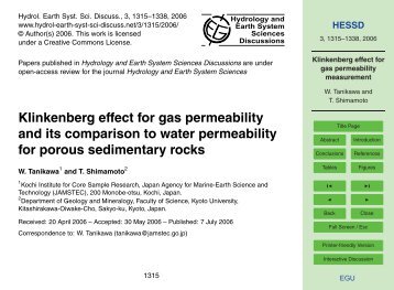 Klinkenberg effect for gas permeability measurement - hessd