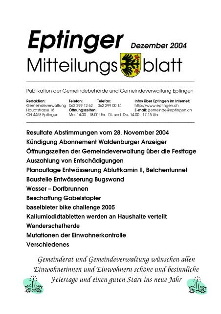 Mitteilungs blatt - Gemeinde Eptingen