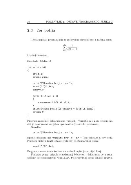 Programski jezik C - Pmf