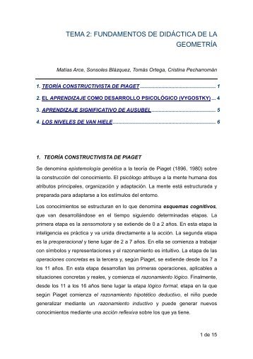 TEMA 2: FUNDAMENTOS DE DIDÃCTICA DE LA GEOMETRÃA