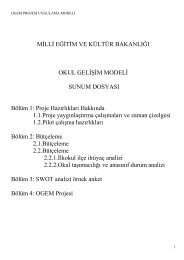 Okul Gelişim Modeli Projesi - talim terbiye dairesi müdürlüğü