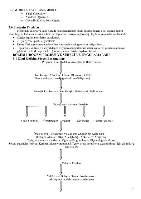 Okul Gelişim Modeli Projesi - talim terbiye dairesi müdürlüğü