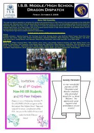 Upper School Dragon Dispatch, October 2, 2009 - the International ...