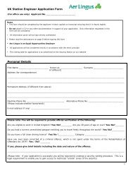 Cabin Crew Application Form - Aer Lingus