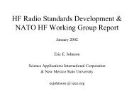 HF Radio Standards Development Activities and NATO HF Working ...