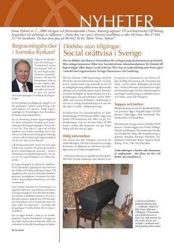 Fonus Nyhetsbrev 2-06
