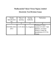 Madhyanchal Vidyut Vitran Nigam, Limited Electricity Test ... - MVVNL