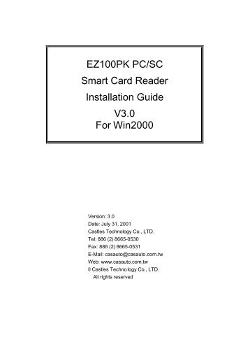 EZ100PK PC/SC Smart Card Reader Installation ... - ePerolehan