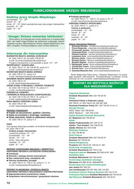 Numer 25, lipiec-sierpień 2007 r. - Podkowa Leśna, Urząd Miasta