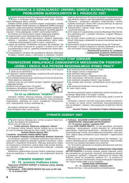 Numer 25, lipiec-sierpień 2007 r. - Podkowa Leśna, Urząd Miasta
