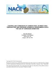 Controlling Corrosion of Carbon Steel in Sweet ... - NACE Calgary