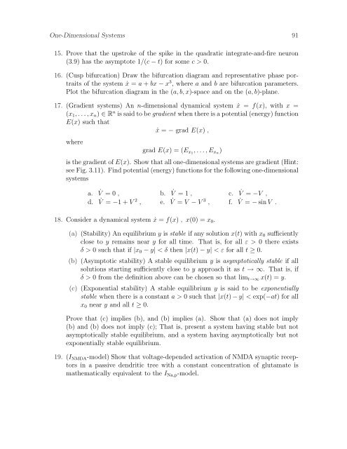 Dynamical Systems in Neuroscience: