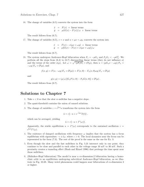 Dynamical Systems in Neuroscience: