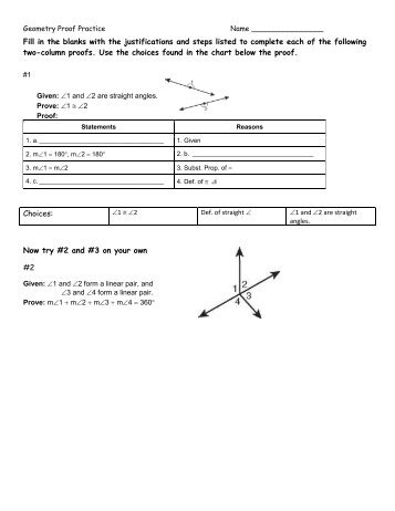 Fill in the blanks with the justifications and steps listed to complete ...